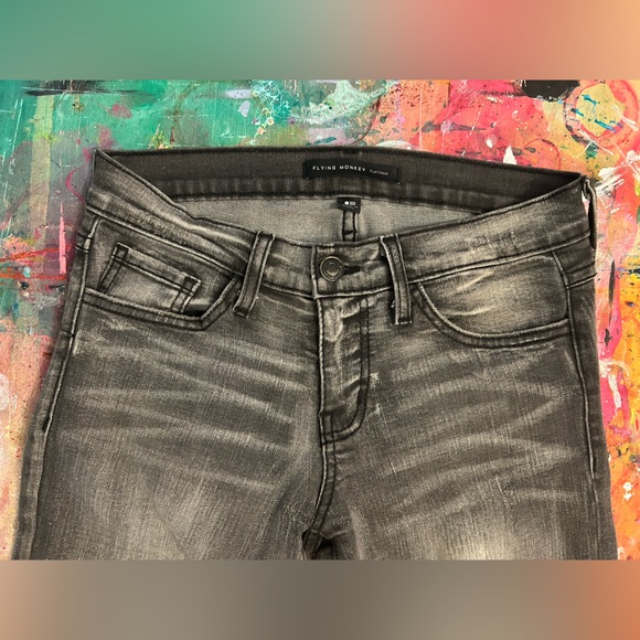 Flying Monkey Grey Distressed-Wash Skinny Jeans - Size 26 - Picture 2 of 11